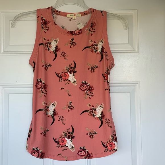 Wishful Park Tops - Wishful Park Sleeveless Cow Print Top - size Large